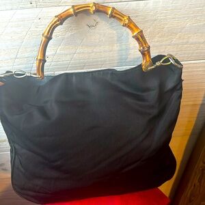 Gucci Vintage Bamboo Handle Bag.  With COA